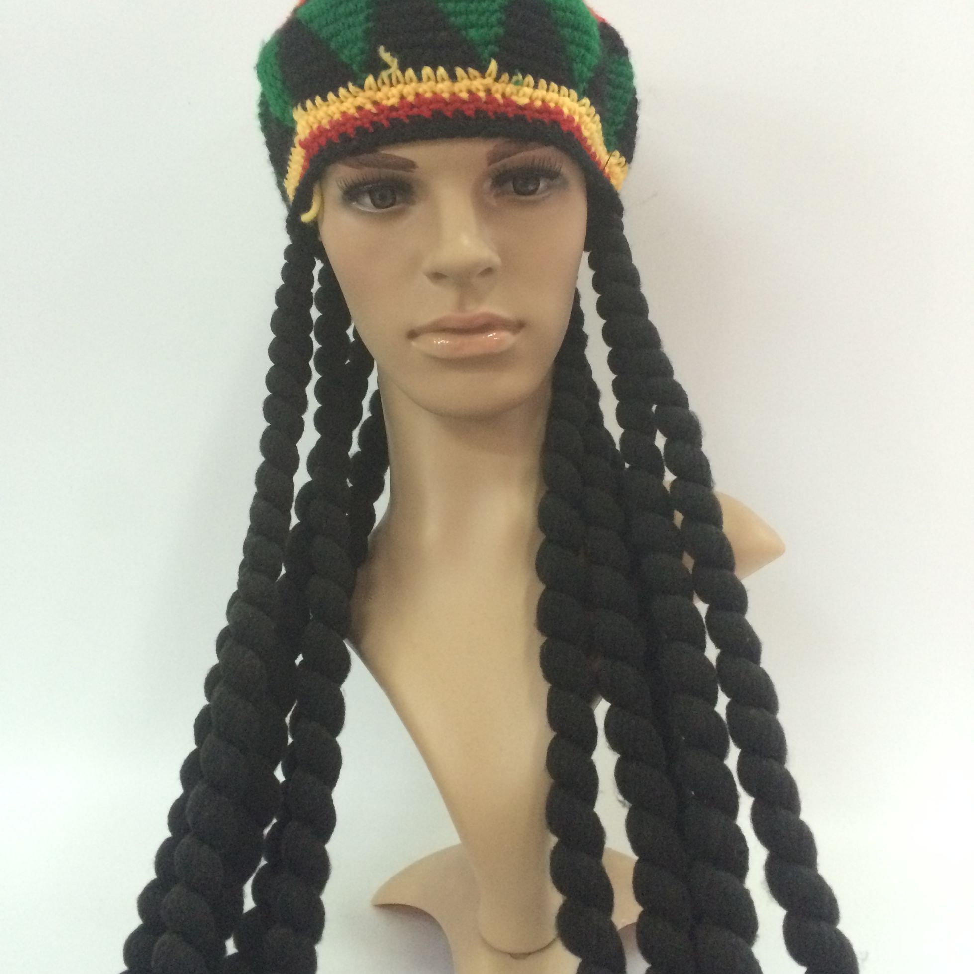 Brazilian indigenous knitted hat, pig intestine braided hat wig