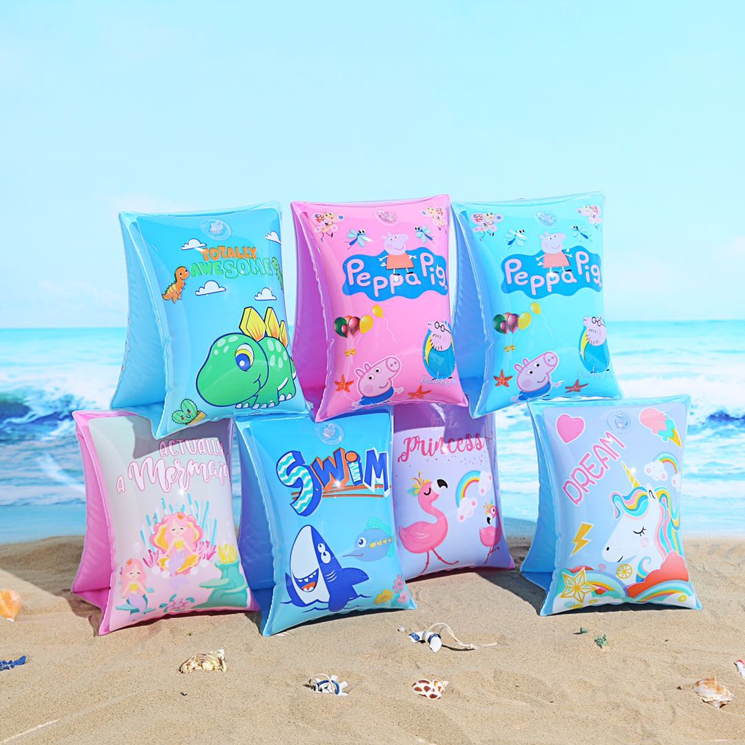 Inflatable baby neck rings, adjustable neck rings, bell-shaped life rings, baby swimming rings, arm rings details Picture