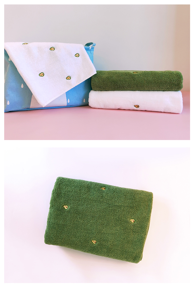 Yiwu Haohuo Futian - Avocado Pure Cotton Facial Absorbent Towel for Students, ins Household All-Cotton Adult Face Towel pic 8