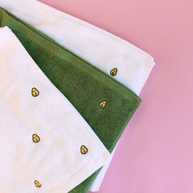 Yiwu Haohuo Futian - Avocado Pure Cotton Facial Absorbent Towel for Students, ins Household All-Cotton Adult Face Towel Item Picture