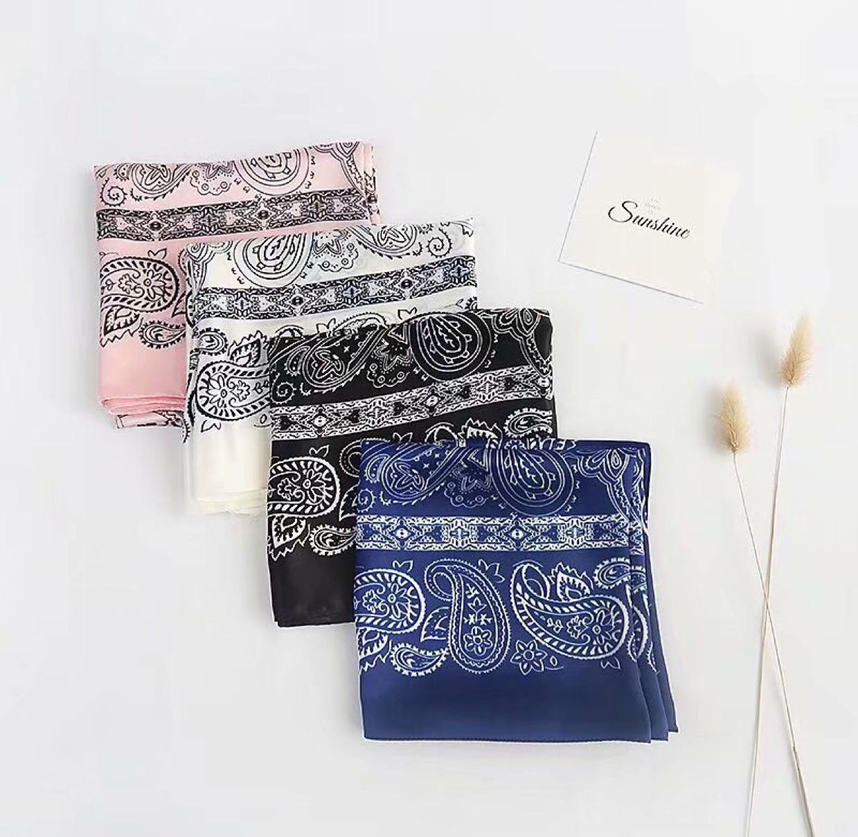 丝巾小方巾女腰果花嘻哈韩版街舞发带围巾男薄款时尚职业领巾围脖产品图