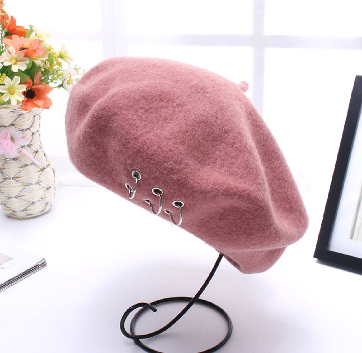 New Year's fashion: All-wool three-ring felt beret, women's warm and elegant winter fisherman's hat, brim hat, professional hat undefined