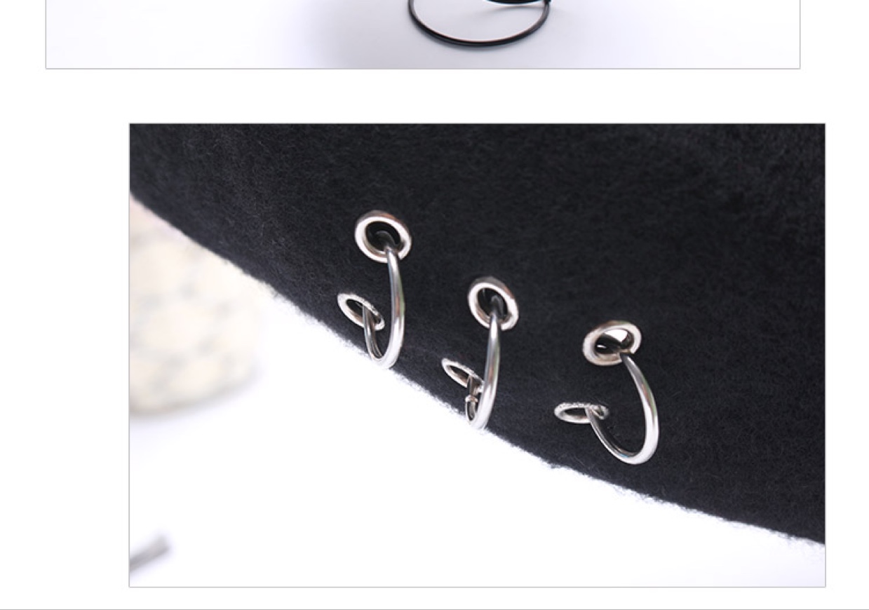 New Year's fashion: All-wool three-ring felt beret, women's warm and elegant winter fisherman's hat, brim hat, professional hat Specification image