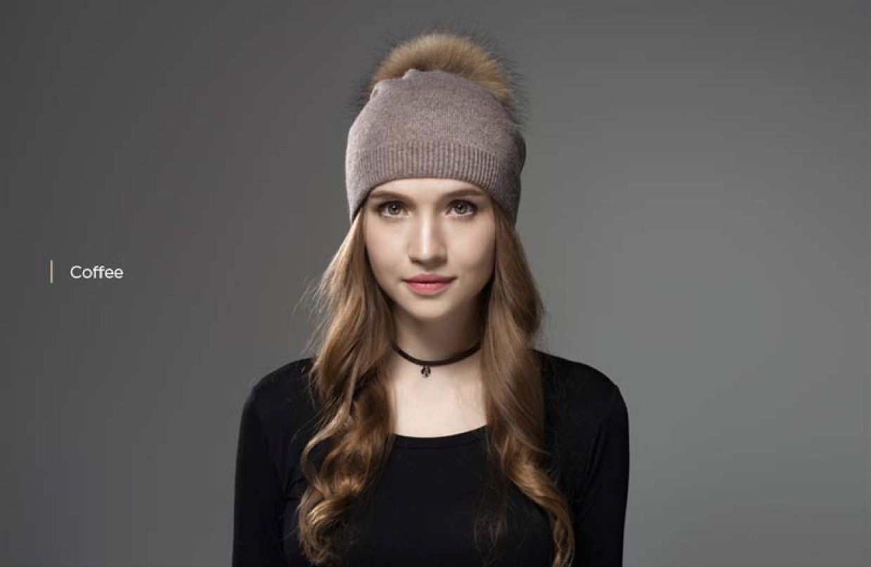Cashmere mink casual jumper hat