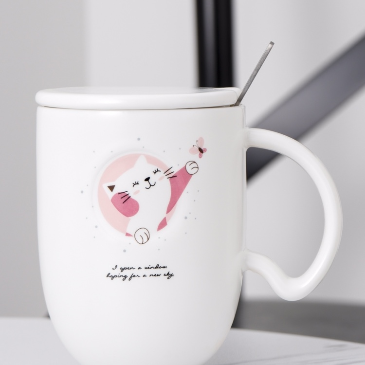 新品猫杯白底实物图