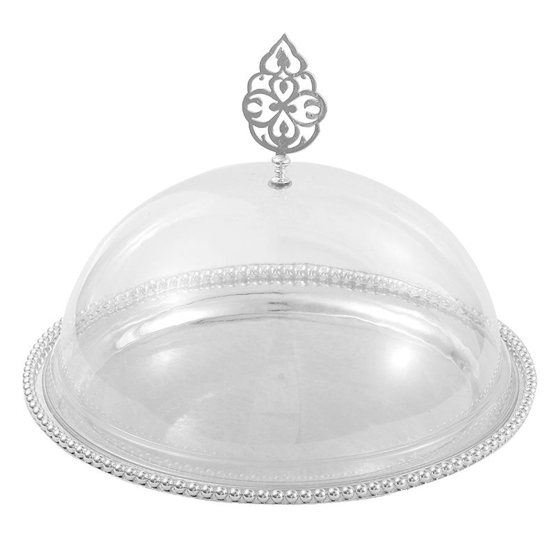 904BL+ cover silver cake pan with cake dessert tasting plate dust cover thumbnail