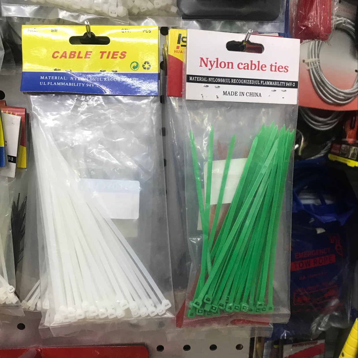 Colorful cable ties