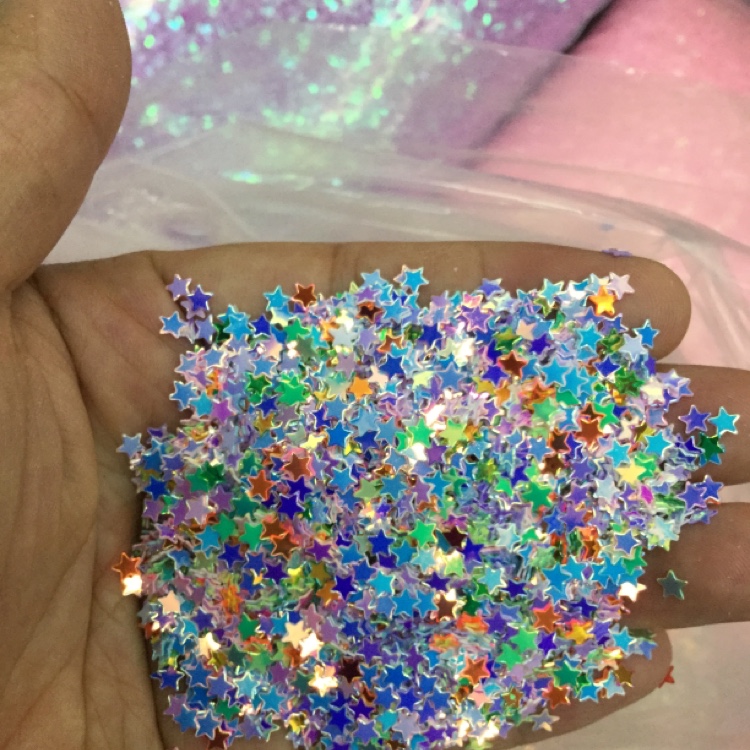 Shiny gold sequins with pentagram thumbnail