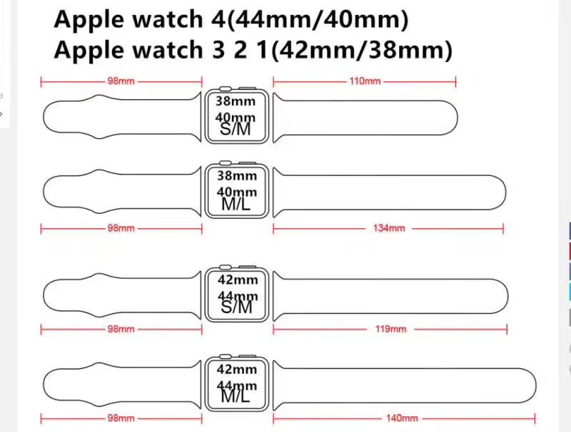 苹果手表1/2/3/4/5代表带 单色表带 双色表带详情图6