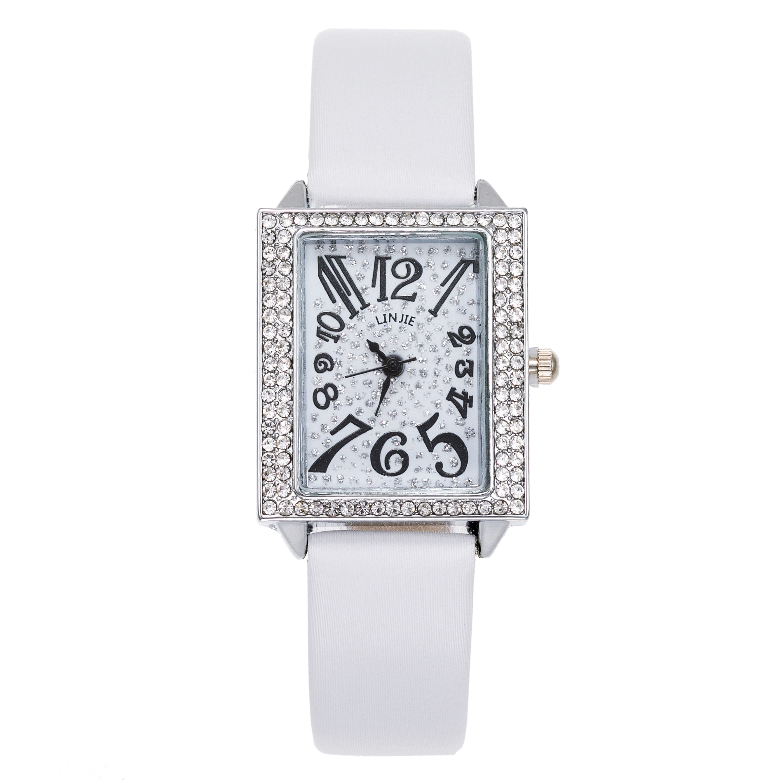 Nueva mujer gypsophila con diamantes brazalete piel correa reloj estudiante tendencia moda números rectángulo clásico reloj 18820/65 detail image 6