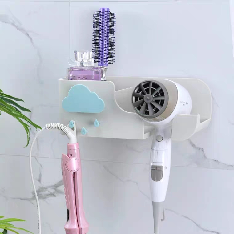 Powerful hair dryer stand wall-mounted without drilling, multi-functional space aluminum hair dryer stand for bathroom, bathroom air duct stand 622 full figure