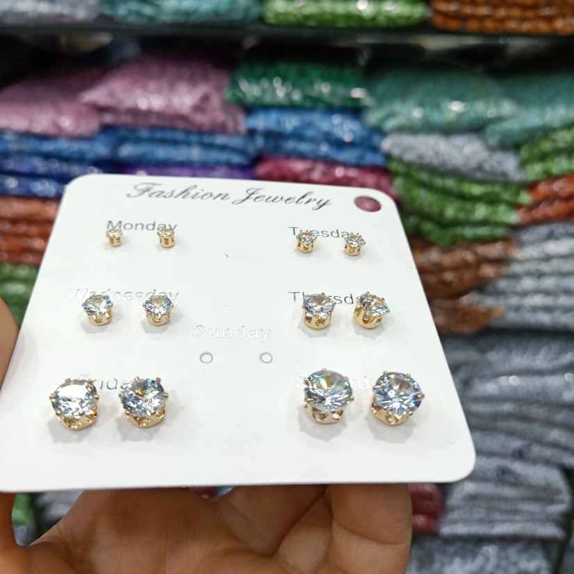 Zircon stud 3mm-8mm set Item Picture