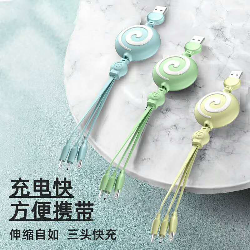 液态软胶棒棒糖伸缩一拖三数据线充电快方便携带易收纳别再方便3A快充提速60%详情图7