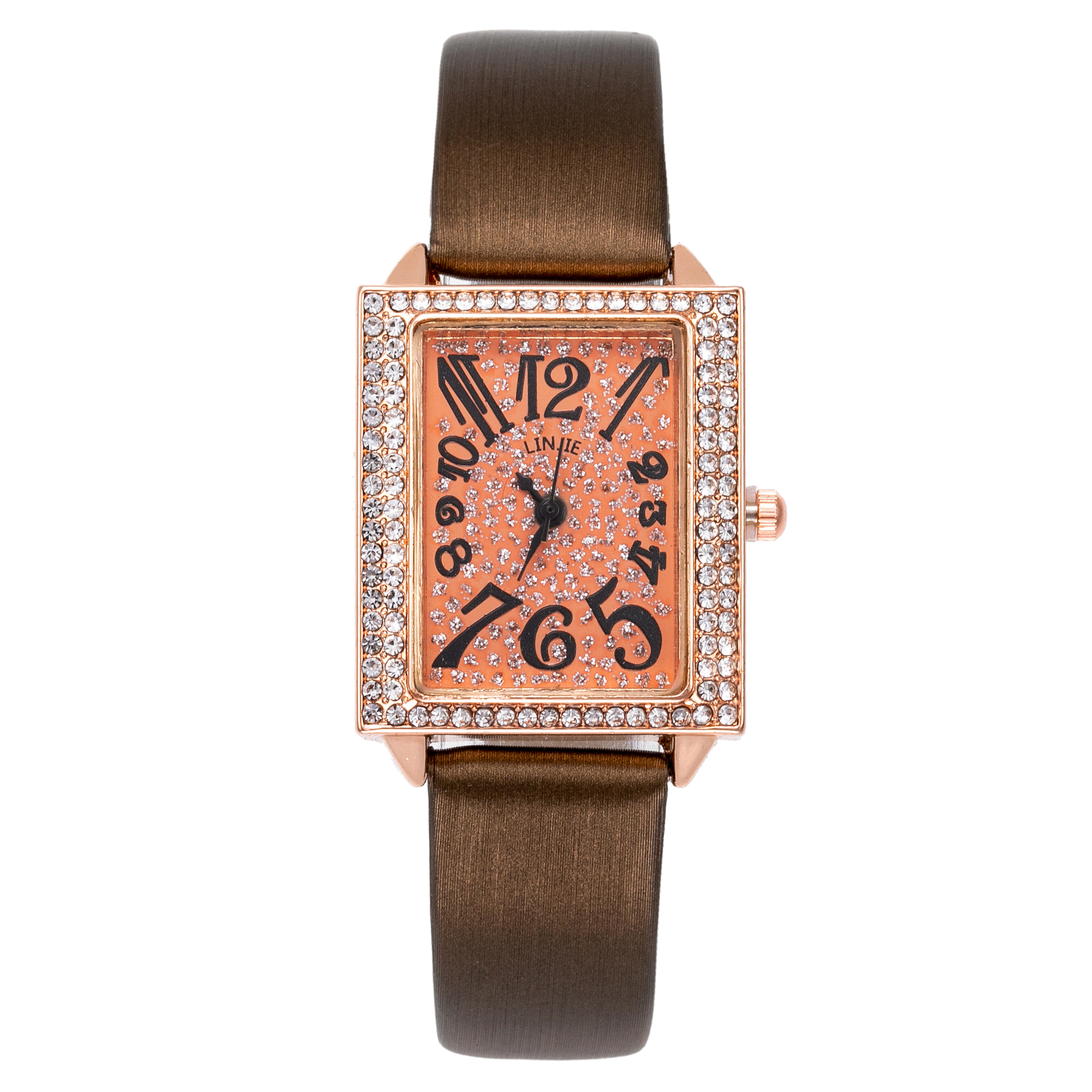 Nueva mujer gypsophila con diamantes brazalete piel correa reloj estudiante tendencia moda números rectángulo clásico reloj 18820/65 detail image 5