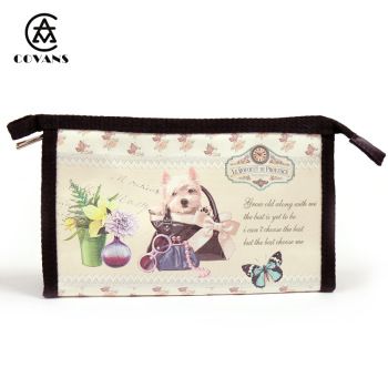 欧美时尚女士手拿化妆包PU皮革数码印花化妆品收纳洗漱包厂家直销