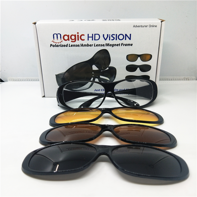 Magic HD vision多功能三色眼镜 TV热卖偏光镜多镜片可替换太阳镜详情图2