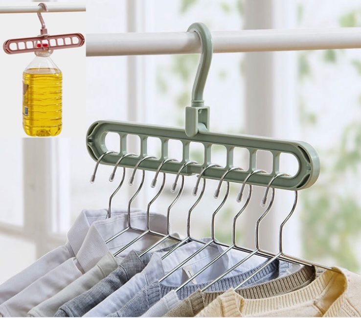 九孔衣架塑料衣架晾衣架图