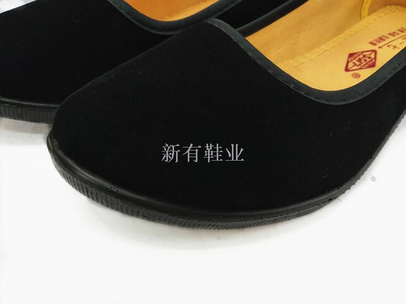 义乌好货 高跟黑色礼仪鞋女士老北京布鞋职业工作鞋绒面带扣单鞋详情图2