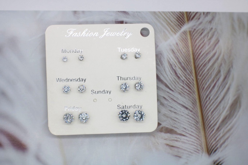 Zircon stud 3mm-8mm set details Picture