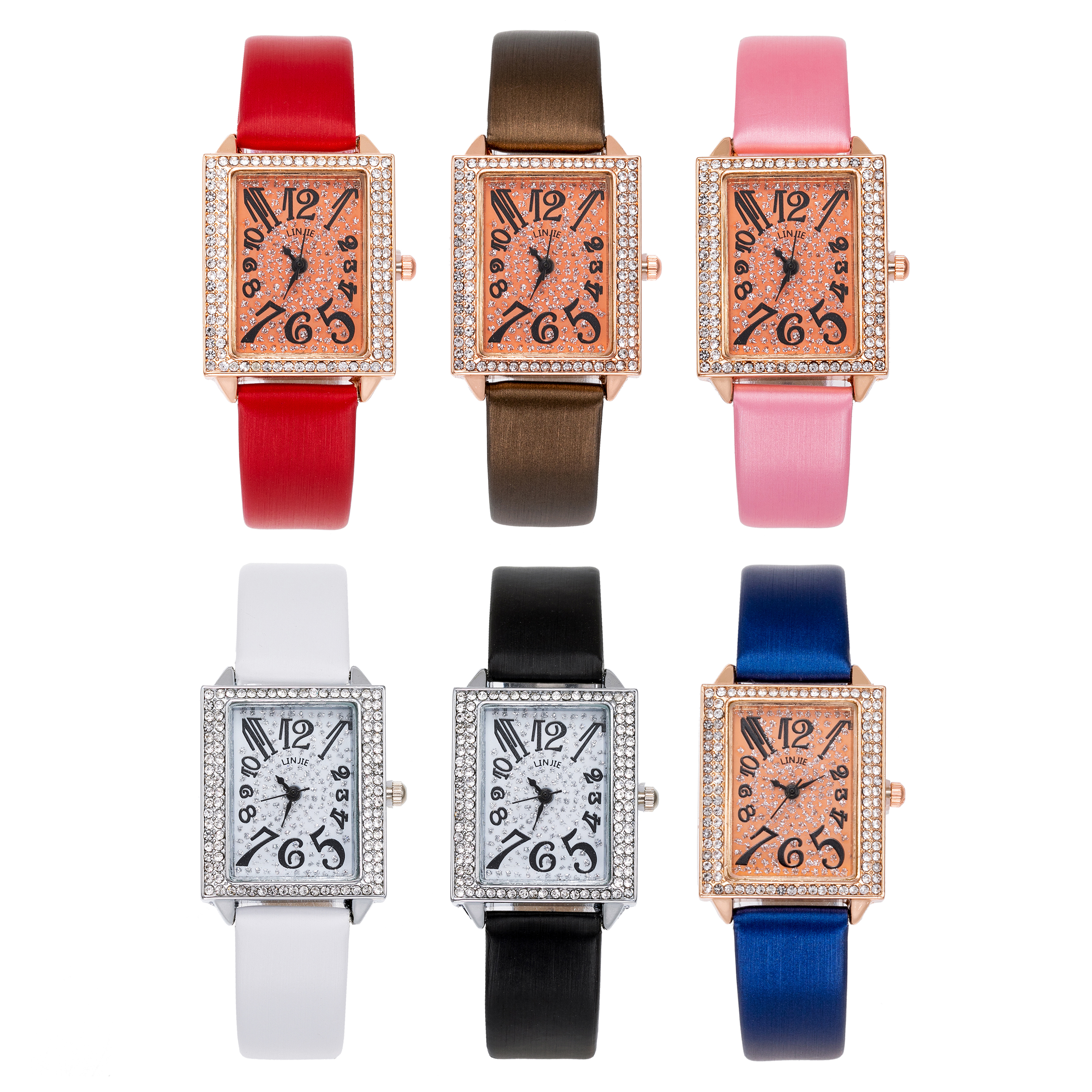 Nueva mujer gypsophila con diamantes brazalete piel correa reloj estudiante tendencia moda números rectángulo clásico reloj 18820/65 detail image 1