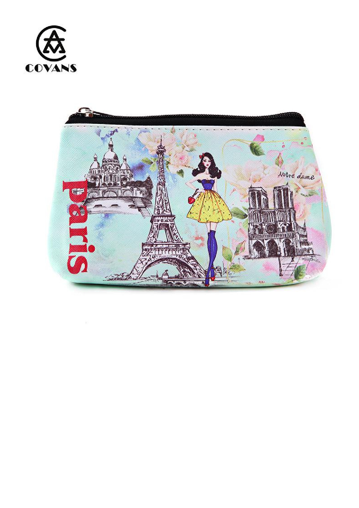 欧美复古时尚PU皮革数码印花女士手拿包小化妆包设计赠品订制详情图5