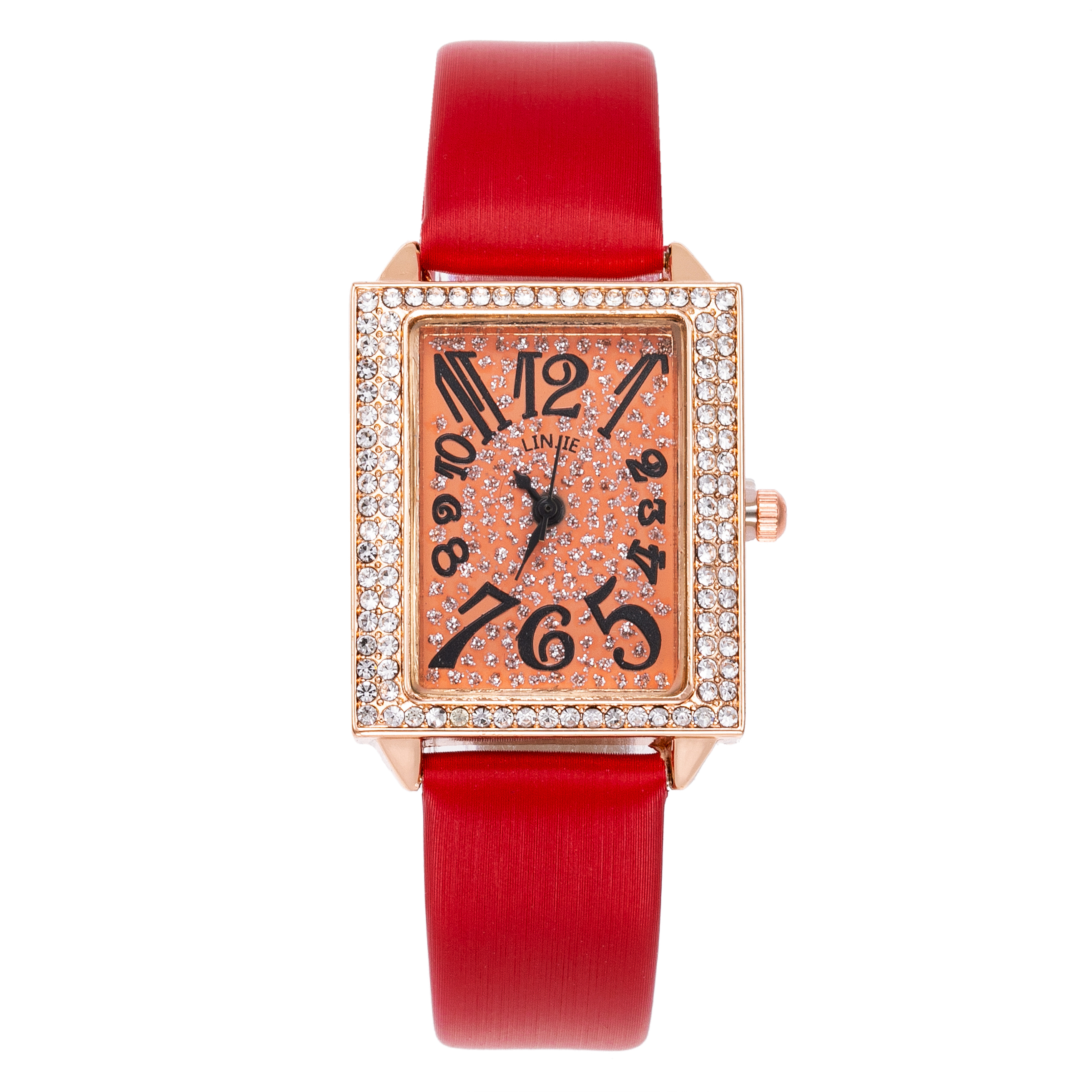 Nueva mujer gypsophila con diamantes brazalete piel correa reloj estudiante tendencia moda números rectángulo clásico reloj 18820/65 detail image 3