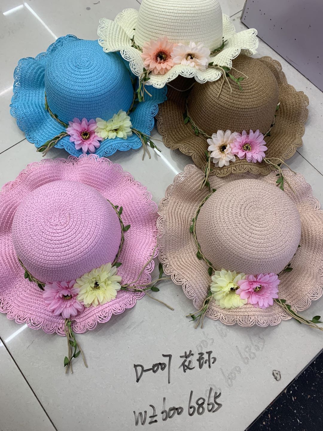 Children bow-tied straw hat sun hat sun hat large brim hat summer thumbnail