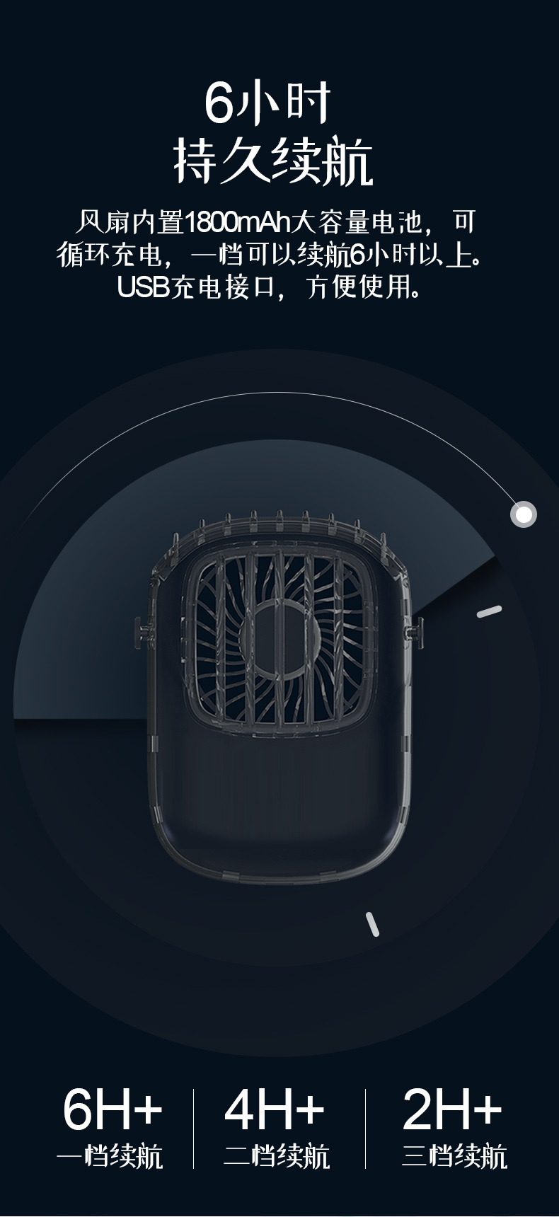 A mini and portable wall-mounted fan with a Chinese trend style for the lazy detail image 7