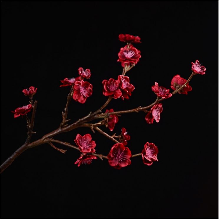 Yiwu Selection simulation flower factory wholesale and direct decorative ceramic vase flower art branchlets simulation peach blossom branch thumbnail