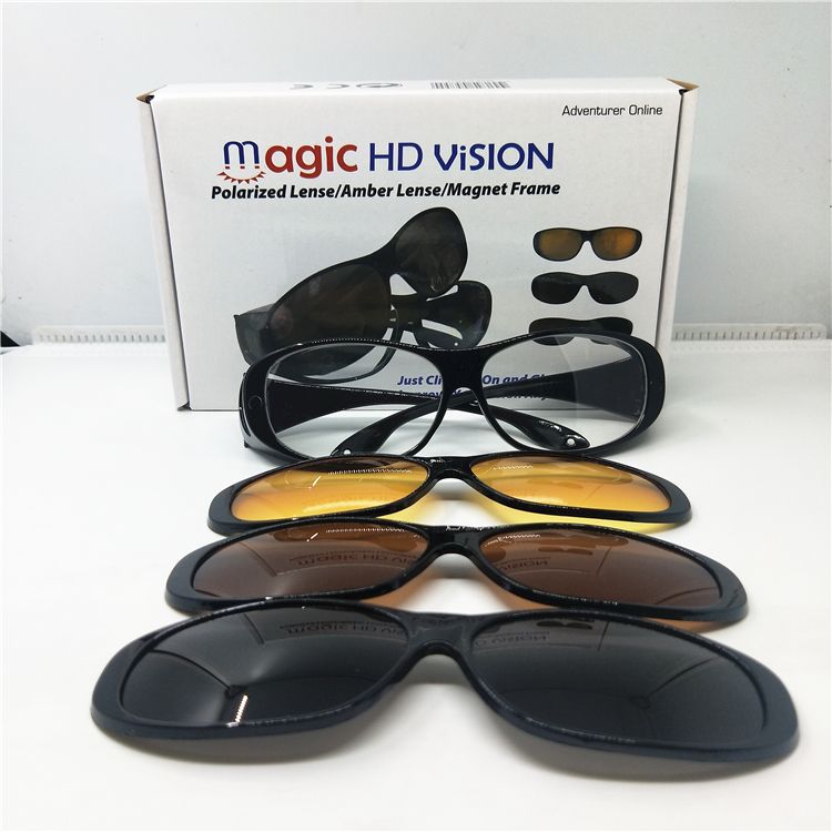 Magic HD vision多功能三色眼镜 TV热卖偏光镜多镜片可替换太阳镜详情图1