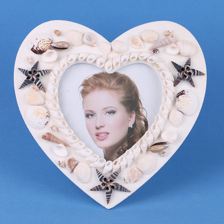 Natural shell picture frame, 7 - inch table hanging wall beach sea souvenirs
