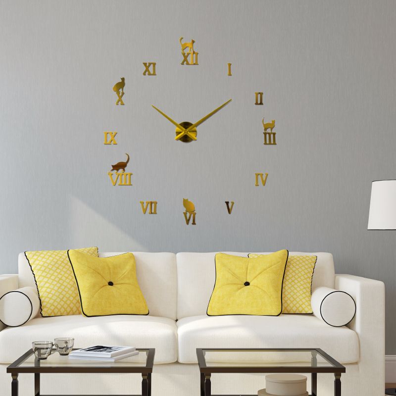 Manufacturers wholesale creative wall clock DIY wall clock simple personality mirror silent clock creative home wall clock Specification drawing