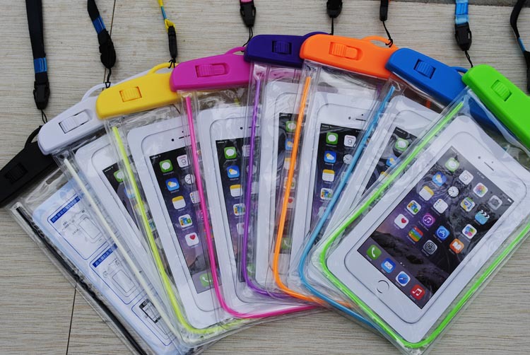 Glow-in-the-dark touch screen waterproof mobile phone bag Transparent diving swimming mobile phone waterproof bag sealed mobile phone case