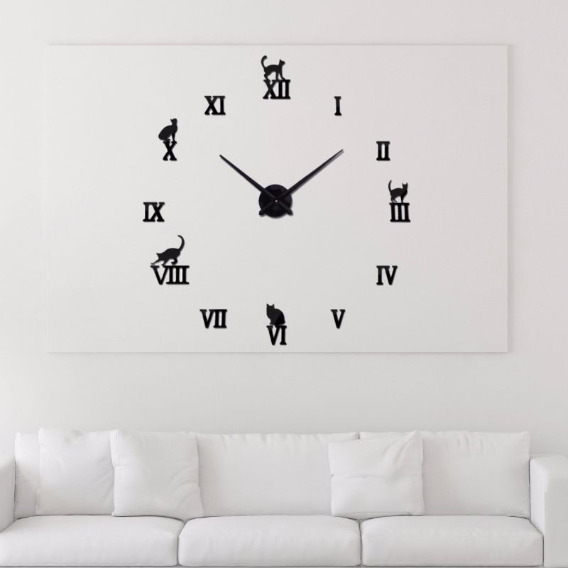 Manufacturers wholesale creative wall clock DIY wall clock simple personality mirror silent clock creative home wall clock full figure