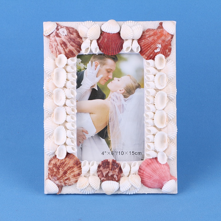 丽飞工艺创意家居工艺品摆件天然贝壳相框5寸