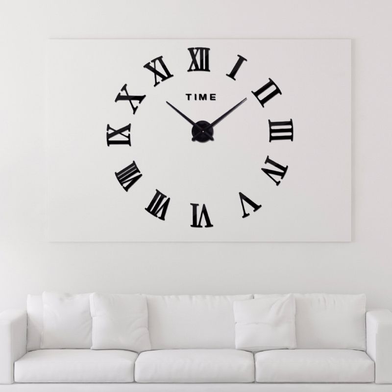 Creative European Wall Clock Home Diy3d Three-Dimensional Decorative Clock Acrylic Digital Mirror Wall Mount Clock details Picture