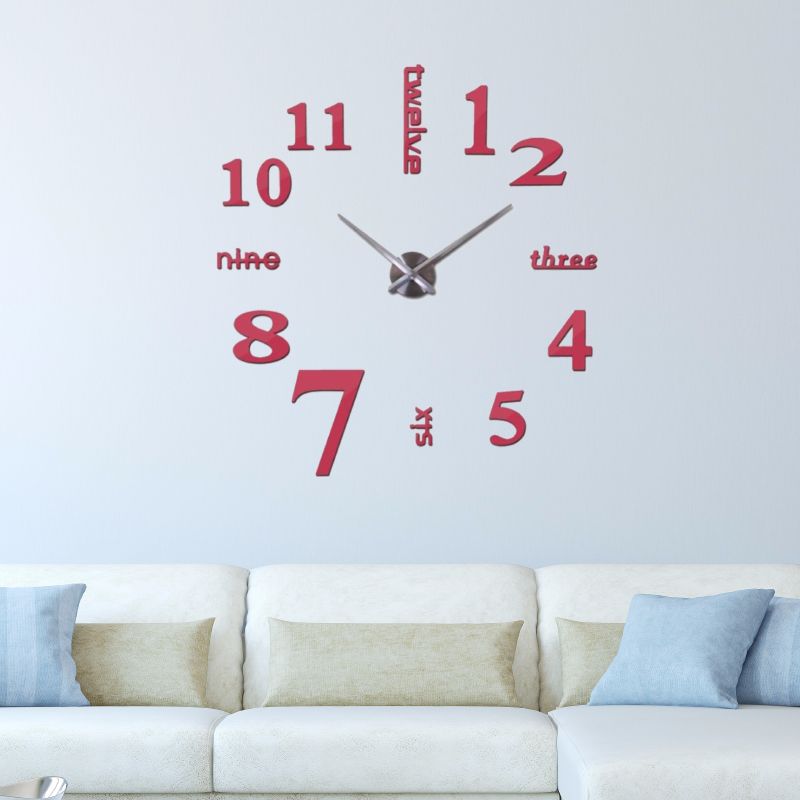 Living Room Bedroom Oversized Eva Wall Pasted Diy Wall Clock Personality Art 3D Mirror Wall Clock Mute Clock Application Scenario