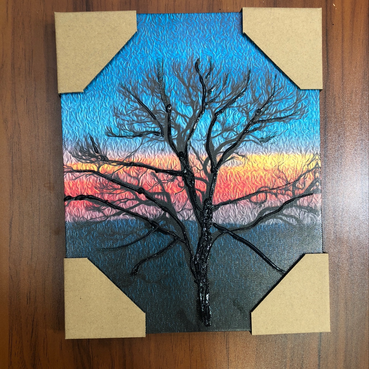 厂家直销艺术客厅装饰画树油画北欧风背景墙挂画