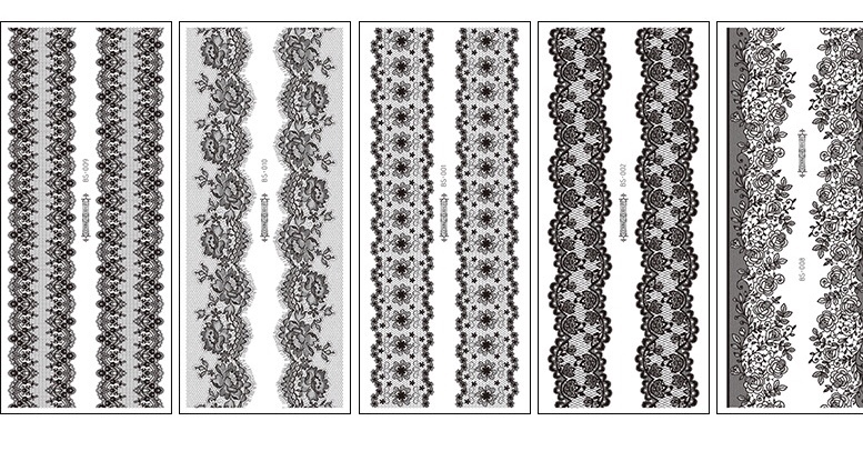 环保防水防汗纹身贴纸 汉娜个性腿环黑蕾丝纹身贴 情趣性感纹身贴地摊货源地摊爆款细节图