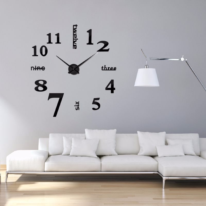 Living Room Bedroom Oversized Eva Wall Pasted Diy Wall Clock Personality Art 3D Mirror Wall Clock Mute Clock Specification drawing