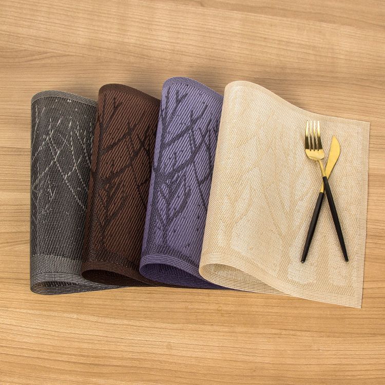 Little Tree jacquard PVC Western placemats Hotel Classic Modern Western placemats 30*45cm anti-slip coasters Placemats Item Picture