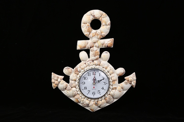 丽飞工艺创意家居工艺品摆件天然贝壳挂钟沙滩海洋纪念品高档创意礼品