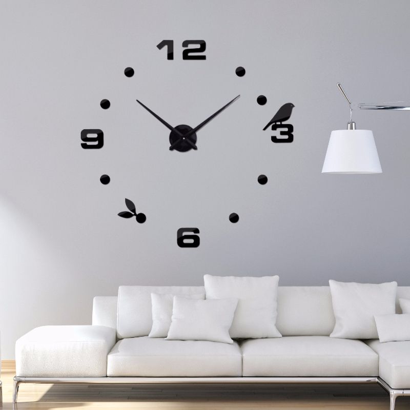 Creative Diy Wall Clock Living Room Fashion Art Punch-Free Clock Modern Simple Atmosphere Personality Wall Stick Clock details Picture