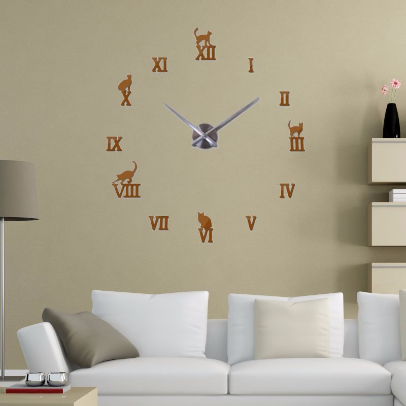 Manufacturers wholesale creative wall clock DIY wall clock simple personality mirror silent clock creative home wall clock details Picture