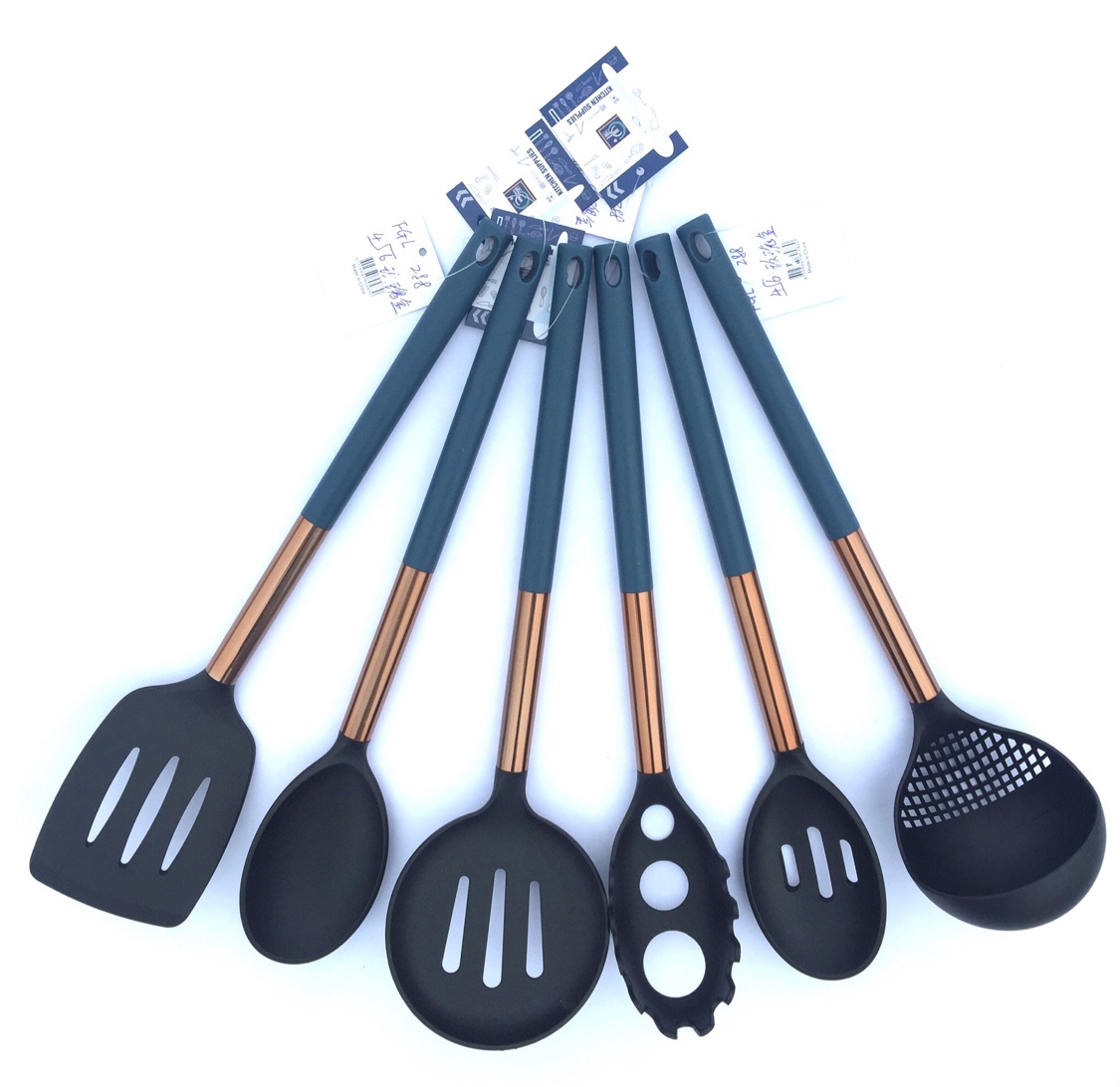 尼龙厨具不粘锅专用镀金铲子家用厨房炒菜套装耐高温汤勺图