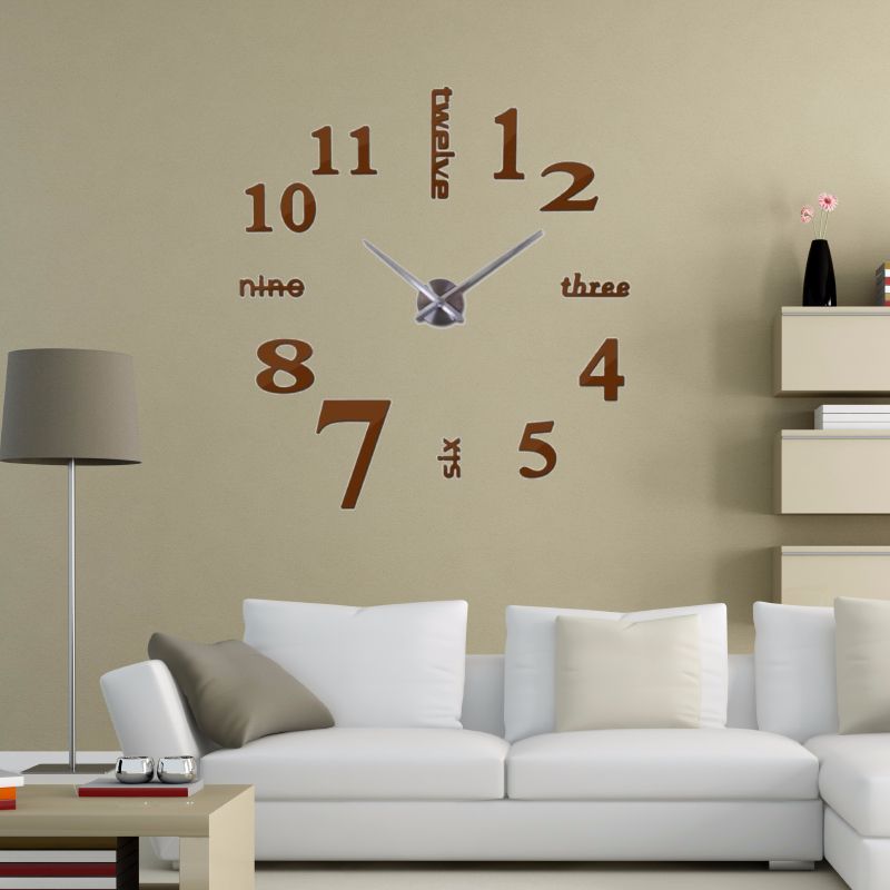Living Room Bedroom Oversized Eva Wall Pasted Diy Wall Clock Personality Art 3D Mirror Wall Clock Mute Clock details Picture