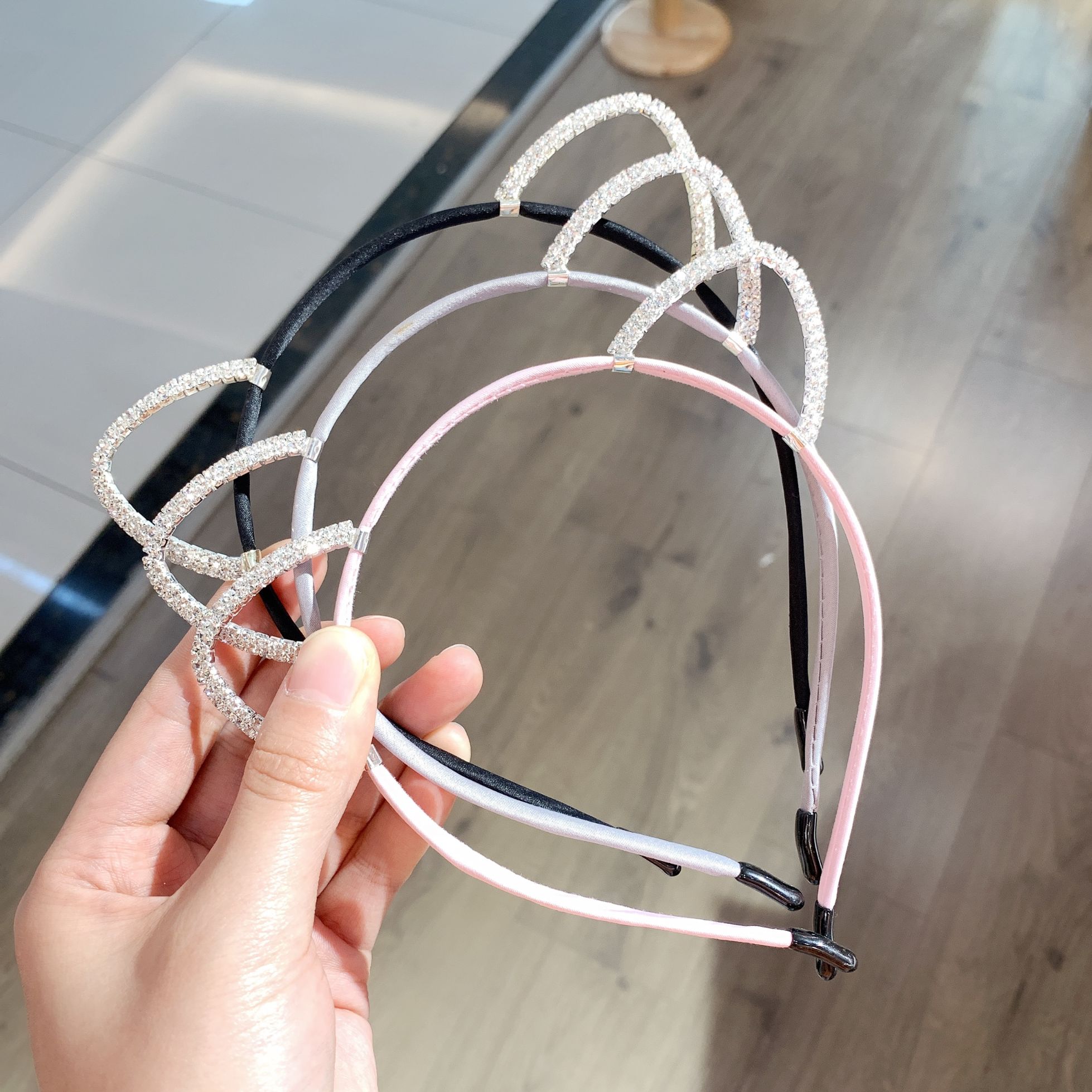 双排钻猫耳朵发箍  儿童百搭出行饰品 儿童可爱专属