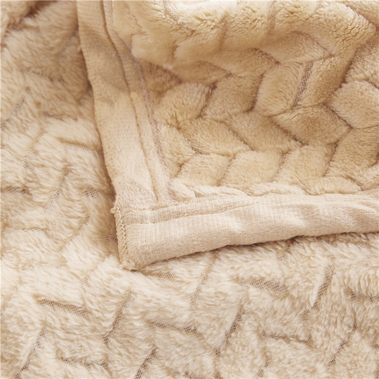 素色法兰绒麦穗毯 秋冬盖毯 双层加厚羊羔绒 保暖升级 厂家直销 一件代发详情图8