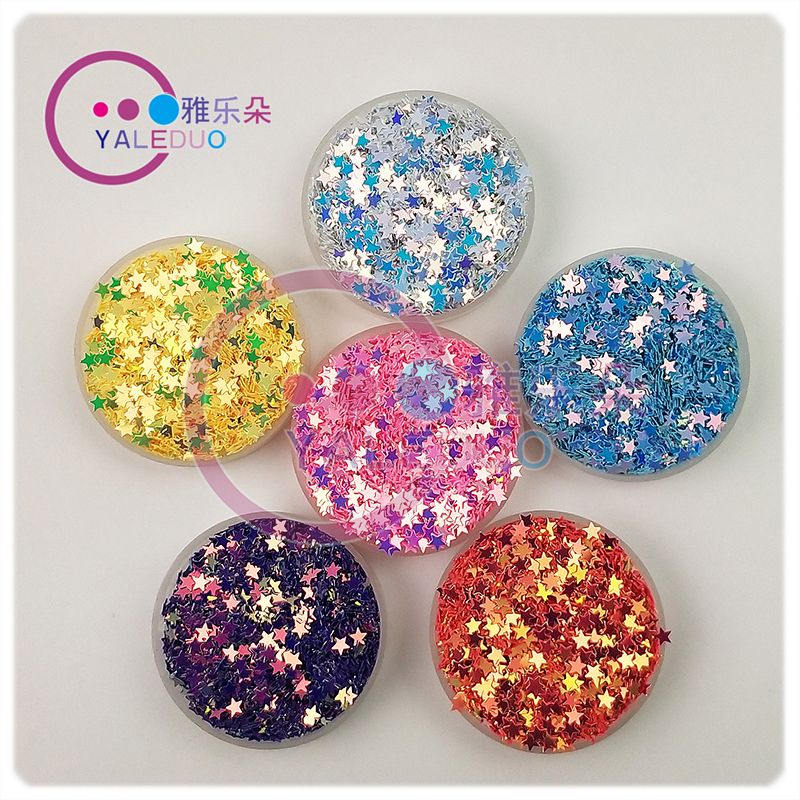 4mm five-pointed star pvc sequin nail art diy accessory material stage festival quicksand phone case Slime accessory Application Scenario