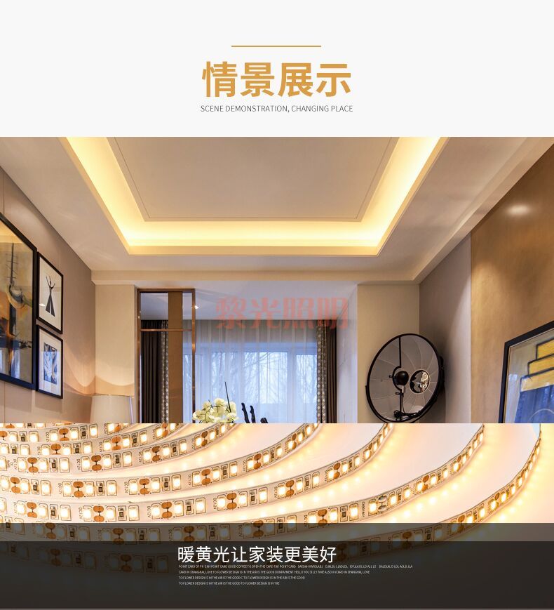 LED高亮低压灯带12v贴片背胶软灯带展柜照明铝材灯槽24v冰蓝超密详情图3